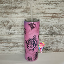 Load image into Gallery viewer, Rose Print 20 oz Skinny Sub Color Changing Tumbler