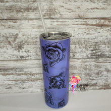 Load image into Gallery viewer, Rose Print 20 oz Skinny Sub Color Changing Tumbler