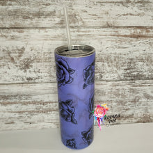 Load image into Gallery viewer, Rose Print 20 oz Skinny Sub Color Changing Tumbler