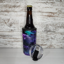 Load image into Gallery viewer, Purple & Teal Alcohol Ink 4 in 1 Can Cooler