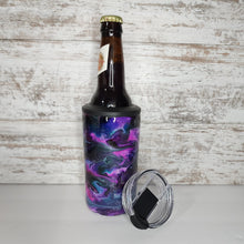 Load image into Gallery viewer, Purple & Teal Alcohol Ink 4 in 1 Can Cooler