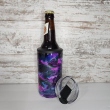 Load image into Gallery viewer, Purple & Teal Alcohol Ink 4 in 1 Can Cooler