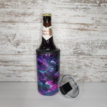Load image into Gallery viewer, Purple & Teal Alcohol Ink 4 in 1 Can Cooler
