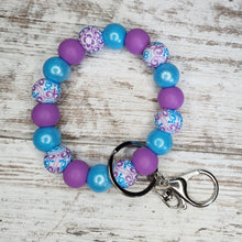 Load image into Gallery viewer, Purple/Blue Paisley Wristlet
