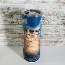 Load image into Gallery viewer, Eat. Sleep. Fish. Repeat. 20 oz Skinny Sub Matte Tumbler