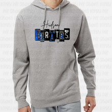 Load image into Gallery viewer, PREORDER CLOSES 6/14 (EXPECTED 6/30) HUDSON PIRATES License Plate ADULT Hooded Sweatshirt