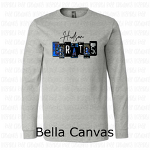 Load image into Gallery viewer, PREORDER CLOSES 6/14 (EXPECTED 6/30) HUDSON PIRATES License Plate ADULT Long Sleeve T-Shirt