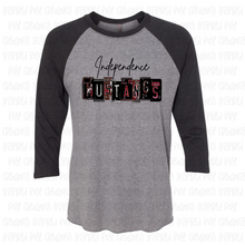 Load image into Gallery viewer, PREORDER CLOSES 5/31 (EXPECTED 6/21) INDEPENDENCE License Plate ADULT 3/4 Sleeve Raglan