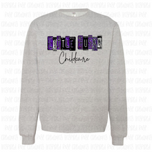 Load image into Gallery viewer, PREORDER CLOSES 6/14 (EXPECTED 6/30) LITTLE HUSKY CHILDCARE License Plate ADULT Crew Neck Sweatshirt