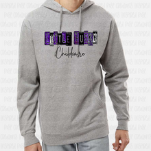 Load image into Gallery viewer, PREORDER CLOSES 6/14 (EXPECTED 6/30) LITTLE HUSKY CHILDCARE License Plate ADULT Hooded Sweatshirt