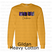 Load image into Gallery viewer, PREORDER CLOSES 6/14 (EXPECTED 6/30) LITTLE HUSKY CHILDCARE License Plate ADULT Long Sleeve T-Shirt