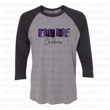 Load image into Gallery viewer, PREORDER CLOSES 6/14 (EXPECTED 6/30) LITTLE HUSKY CHILDCARE License Plate ADULT 3/4 Sleeve Raglan