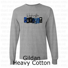 Load image into Gallery viewer, PREORDER CLOSES 6/14 (EXPECTED 6/30) WASHINGTON WAHAWKS License Plate ADULT Long Sleeve T-Shirt