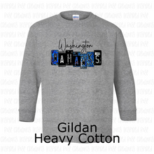 Load image into Gallery viewer, PREORDER CLOSES 6/14 (EXPECTED 6/30) WASHINGTON WAHAWKS License Plate YOUTH Long Sleeve T-Shirt