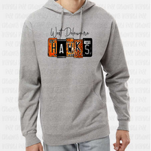 Load image into Gallery viewer, PREORDER CLOSES 6/14 (EXPECTED 6/30) WEST DELAWARE License Plate ADULT Hooded Sweatshirt