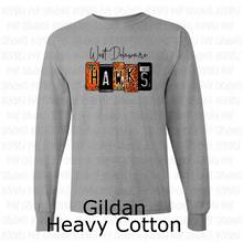 Load image into Gallery viewer, PREORDER CLOSES 6/14 (EXPECTED 6/30) WEST DELAWARE License Plate ADULT Long Sleeve T-Shirt