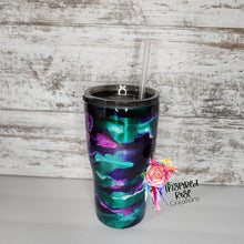 Load image into Gallery viewer, Purple &amp; Green Alcohol Ink 20 oz Modern Tumbler
