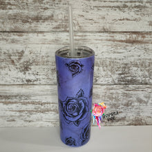 Load image into Gallery viewer, Rose Print 20 oz Skinny Sub Color Changing Tumbler
