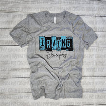 Load image into Gallery viewer, PREORDER CLOSES 6/14 (EXPECTED 6/30)  IRVING ELEM License Plate ADULT T-shirt
