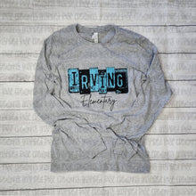 Load image into Gallery viewer, PREORDER CLOSES 6/14 (EXPECTED 6/30)  IRVING ELEM License Plate ADULT Long Sleeve T-Shirt
