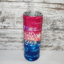 Load image into Gallery viewer, Beach with Glitter 20 oz. Skinny Tumbler
