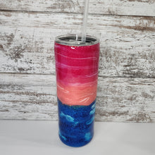 Load image into Gallery viewer, Beach with Glitter 20 oz. Skinny Tumbler

