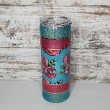 Load image into Gallery viewer, FLower Vinyl Stripe 20 oz Skinny Tumbler
