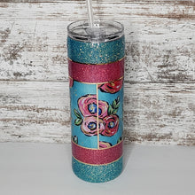 Load image into Gallery viewer, FLower Vinyl Stripe 20 oz Skinny Tumbler
