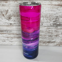 Load image into Gallery viewer, Pink/Purple/Navy Alcohol Ink 30 oz Skinny Tumbler
