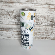 Load image into Gallery viewer, Camping Rules 20 oz Skinny Sub Glow Tumbler
