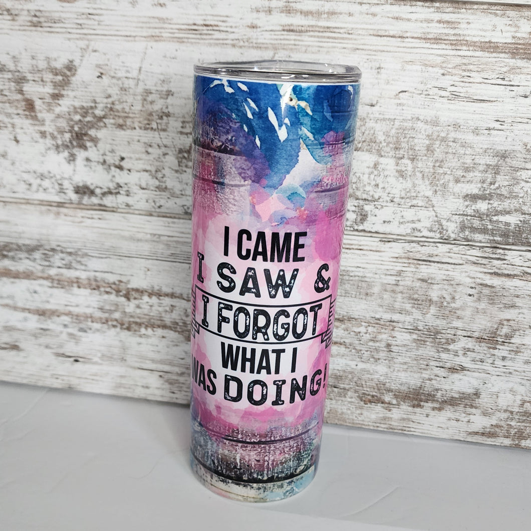 I Came, I Saw, I Forgot 20 oz Skinny Sub Shimmer Tumbler