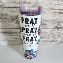 Load image into Gallery viewer, 40 oz Purple handle Pray Tumbler
