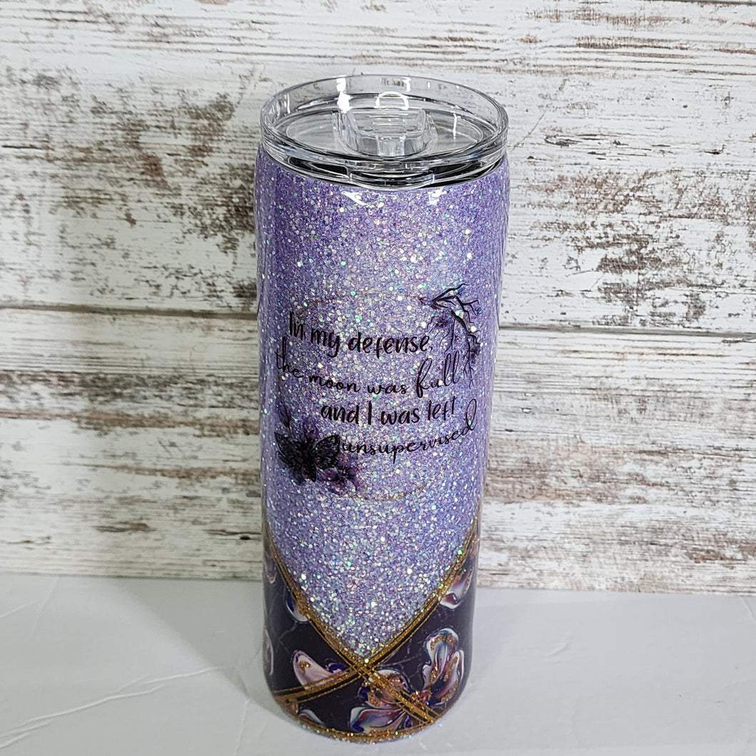 In My Defense... 20 oz Skinny Tumbler