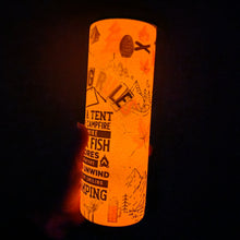 Load image into Gallery viewer, Camping Rules 20 oz Skinny Sub Glow Tumbler
