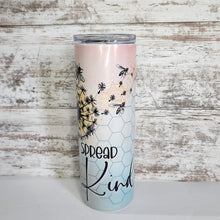Load image into Gallery viewer, Spread Kindness 20 oz Skinny Sub Shimmer Tumbler
