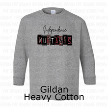 Load image into Gallery viewer, PREORDER CLOSES 6/14 (EXPECTED 6/30) INDEPENDENCE License Plate YOUTH Long Sleeve T-Shirt
