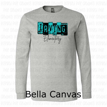 Load image into Gallery viewer, PREORDER CLOSES 6/14 (EXPECTED 6/30)  IRVING ELEM License Plate ADULT Long Sleeve T-Shirt
