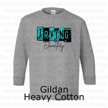 Load image into Gallery viewer, PREORDER CLOSES 6/14 (EXPECTED 6/30)  IRVING ELEM License Plate YOUTH Long Sleeve T-Shirt
