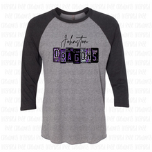Load image into Gallery viewer, PREORDER CLOSES 6/14 (EXPECTED 6/30) JOHNSTON License Plate ADULT 3/4 Sleeve Raglan
