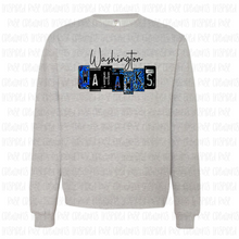 Load image into Gallery viewer, PREORDER CLOSES 6/14 (EXPECTED 6/30)  WASHINGTON WAHAWKS License Plate ADULT Crew Neck Sweatshirt
