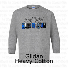 Load image into Gallery viewer, PREORDER CLOSES 6/14 (EXPECTED 6/30)  WEST CENTRAL License Plate YOUTH Long Sleeve T-Shirt
