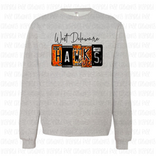 Load image into Gallery viewer, PREORDER CLOSES 6/14 (EXPECTED 6/30) WEST DELAWARE License Plate ADULT Crew Neck Sweatshirt
