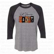 Load image into Gallery viewer, PREORDER CLOSES 6/14 (EXPECTED 6/30) WEST DELAWARE License Plate ADULT 3/4 Sleeve Raglan
