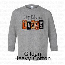 Load image into Gallery viewer, PREORDER CLOSES 6/14 (EXPECTED 6/30)  WEST DELAWARE License Plate YOUTH Long Sleeve T-Shirt
