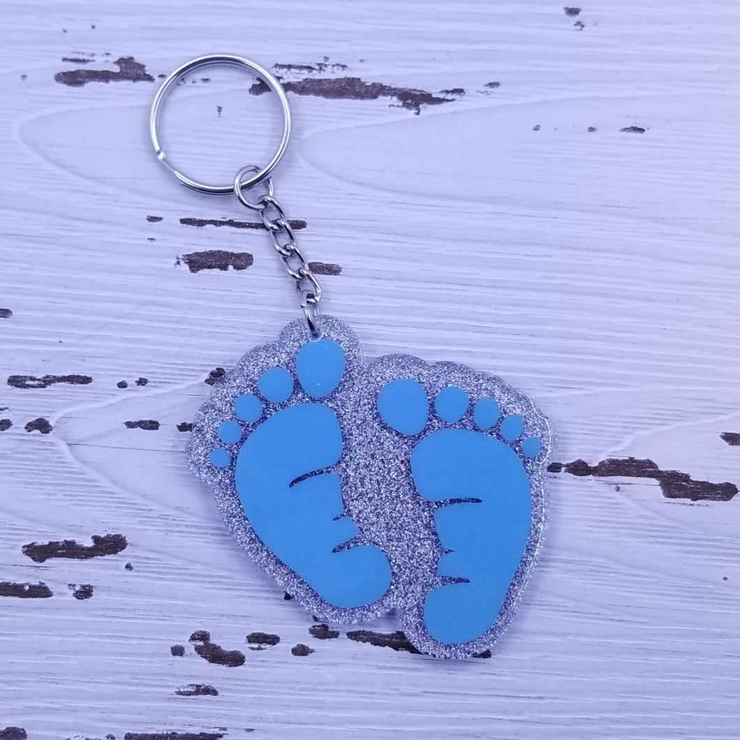 Blue Feet Acylic Keychain