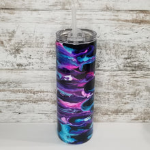 Load image into Gallery viewer, Pink, Purple, &amp; Blue Alcohol Ink 20 oz. Skinny

