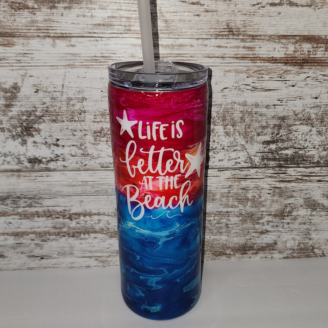 Beach (no glitter) 20 oz. Skinny Tumbler