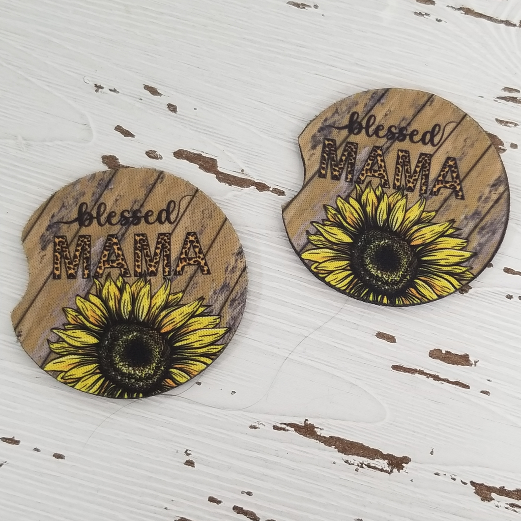 Blessed Mama Car Coaster