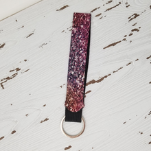 Load image into Gallery viewer, Rainbow Faux Glitter Wristlet Keychain
